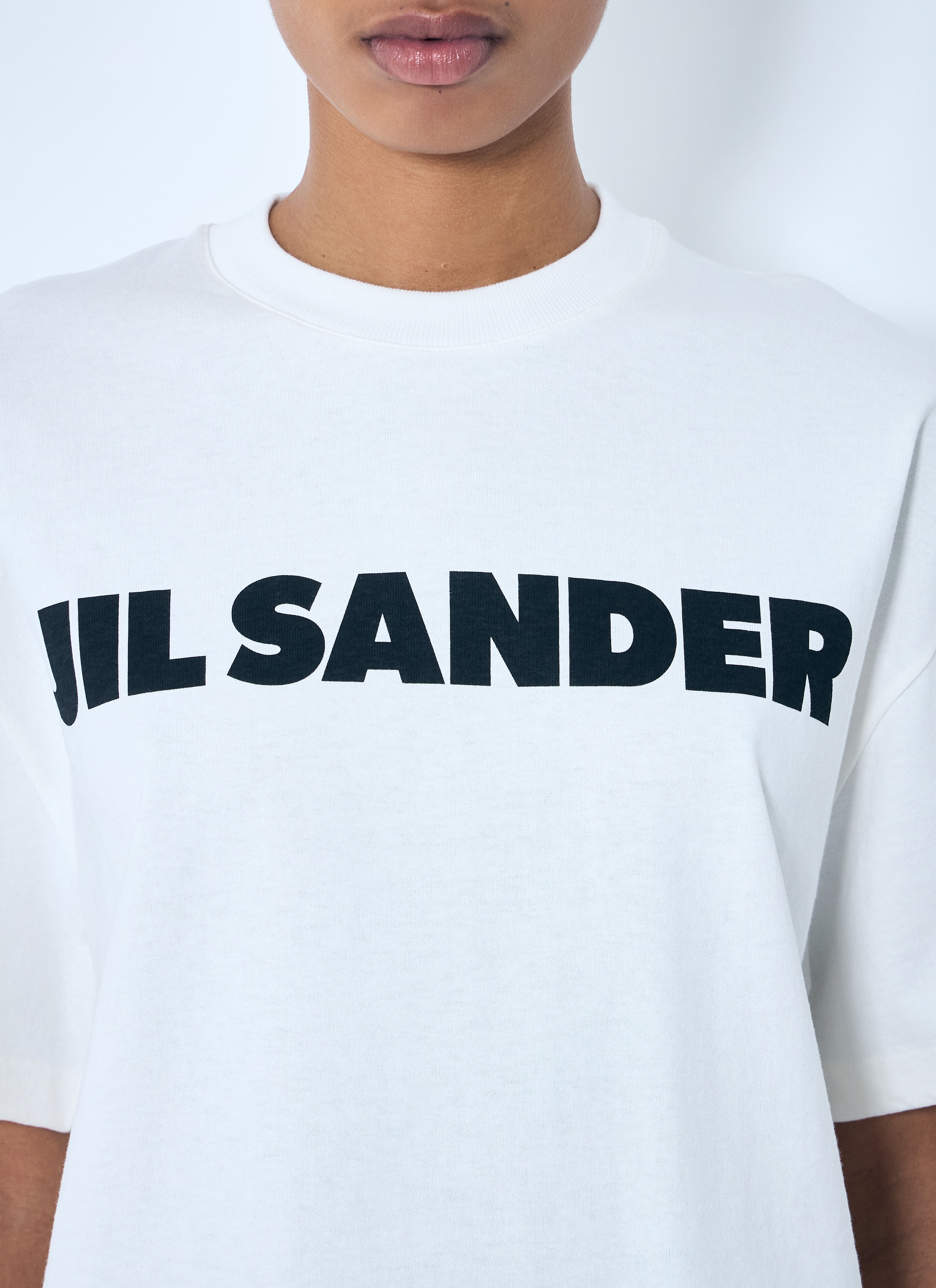 Tシャツ・カットソー Jil Sander FW25 T-SHIRT WITH LOGO (J03GC0137 J45148102) White T-Shirt With Logo - JIL SANDER - Russocapri