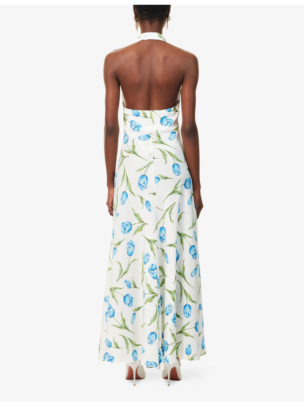 Tulip Halterneck Silk Maxi Dress - 4