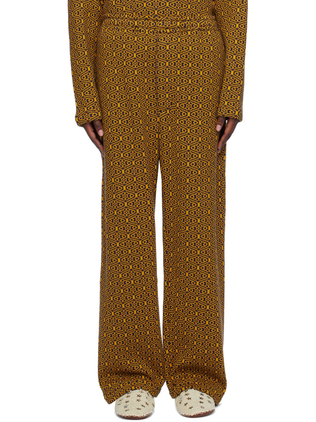 Yellow & Navy Crescent Trousers - 1
