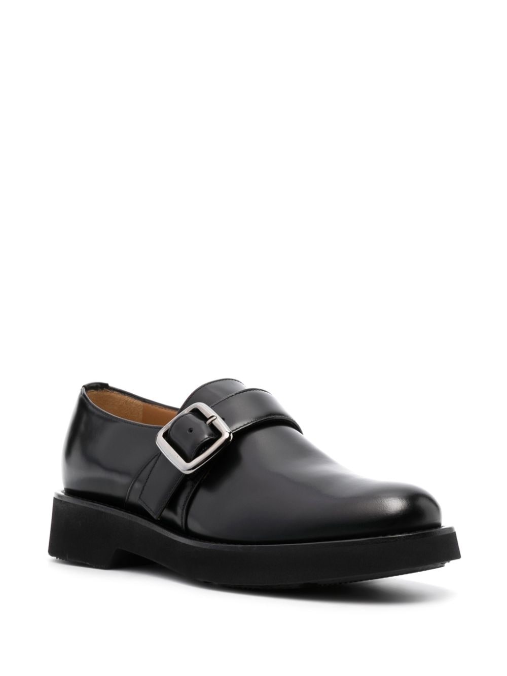 buckled polished-leather loafers - 2