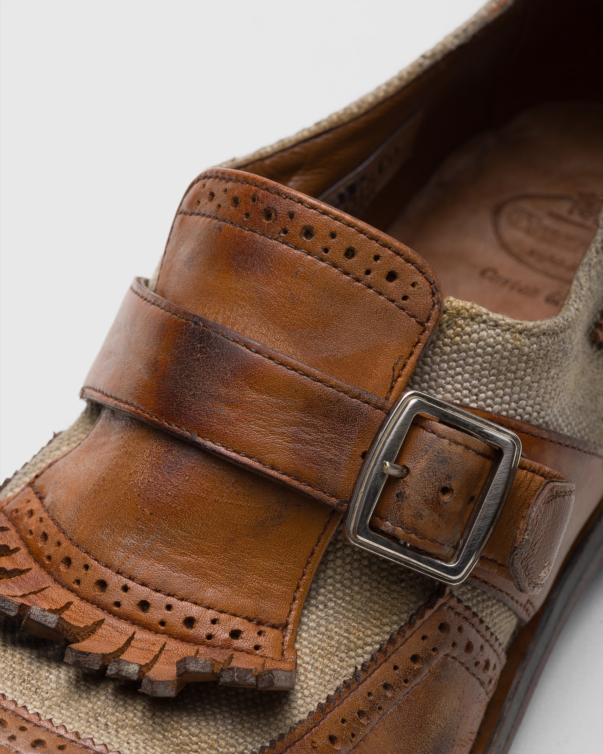 Monk Straps in calfskin and fabric - 4