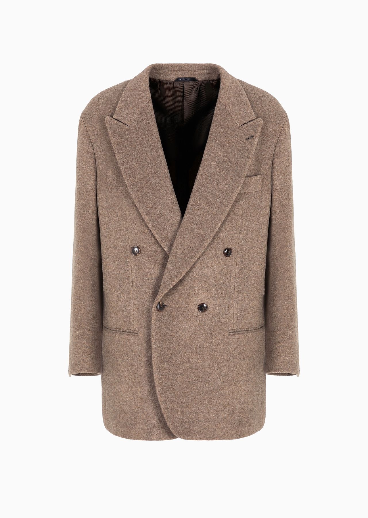 Heritage Line double-breasted jacket in a mélange cashmere fleece - 1