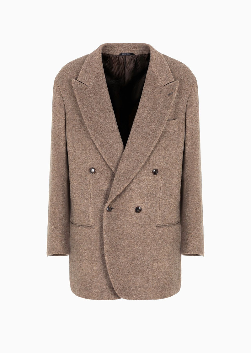 Heritage Line double-breasted jacket in a mélange cashmere fleece 1