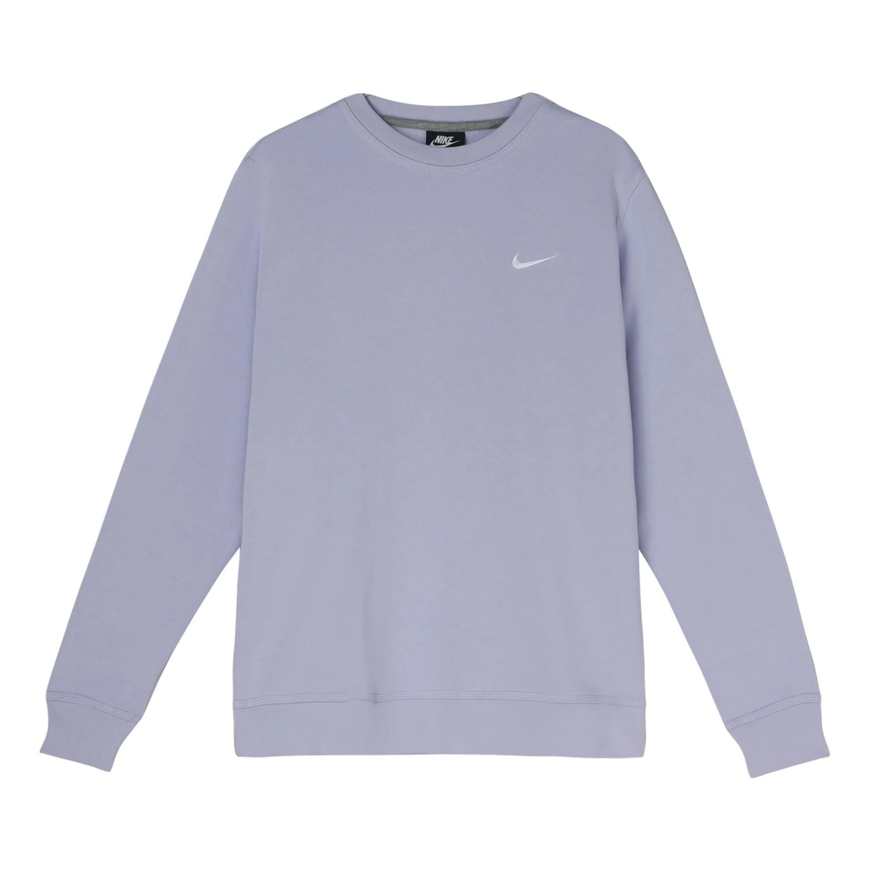 Men's Nike Solid Color Chest Brand Logo Printing Embroidered Round Neck Pullover Autumn Light Purple - 1