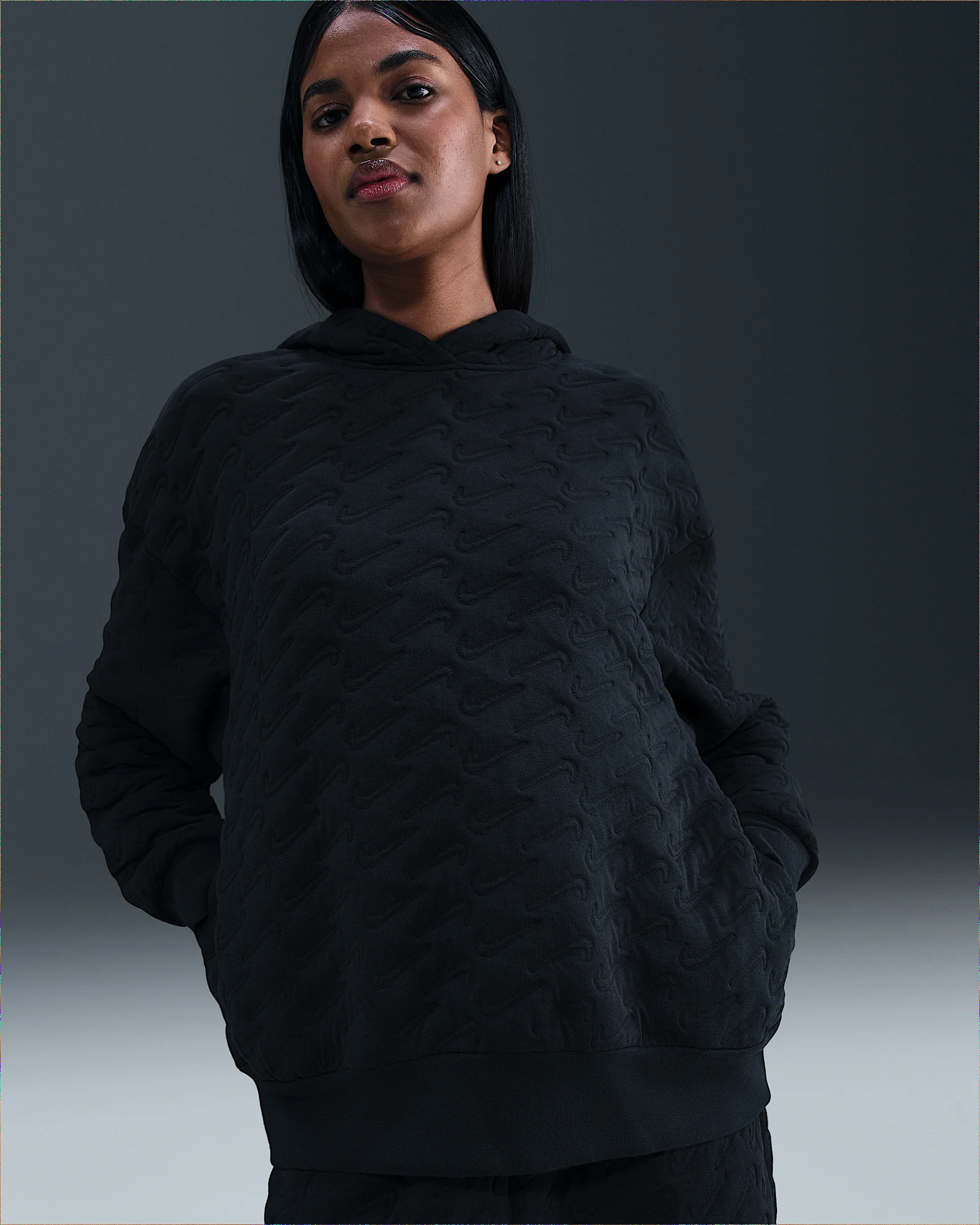 Nike Sportswear Phoenix Fleece Women's Loose Jacquard Pullover Hoodie - 1