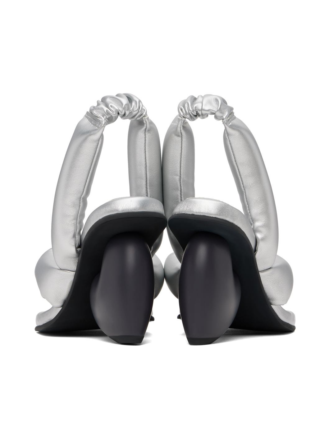 Silver & Black Love Heeled Sandals - 2