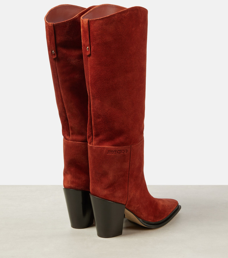 JIMMY CHOO Cece 80 suede knee-high boots outlook