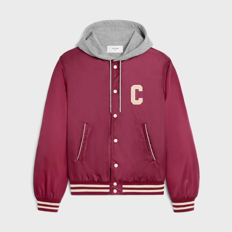 oversized hooded teddy jacket in nylon 1