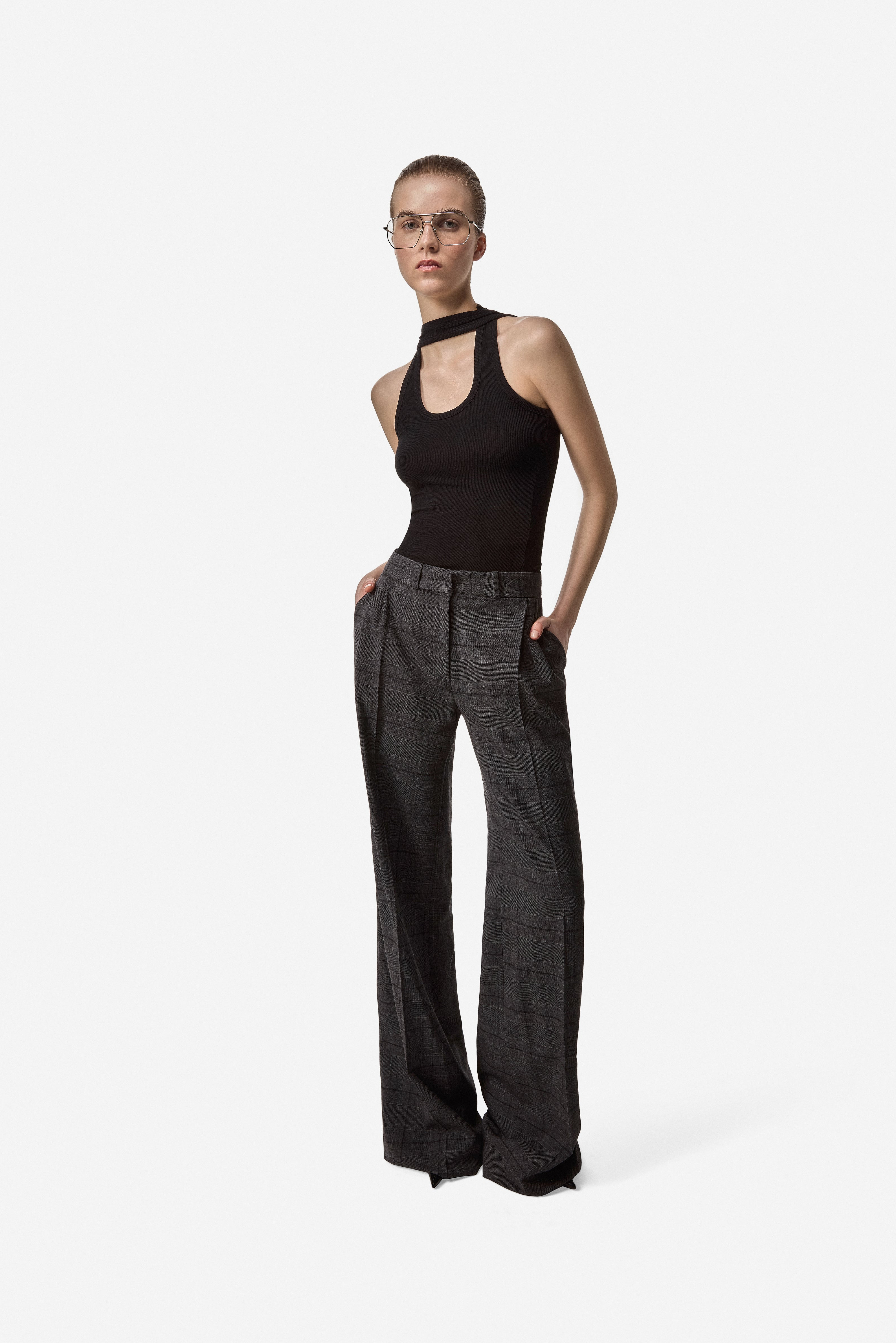 Wide Leg Tailored Trousers - 2