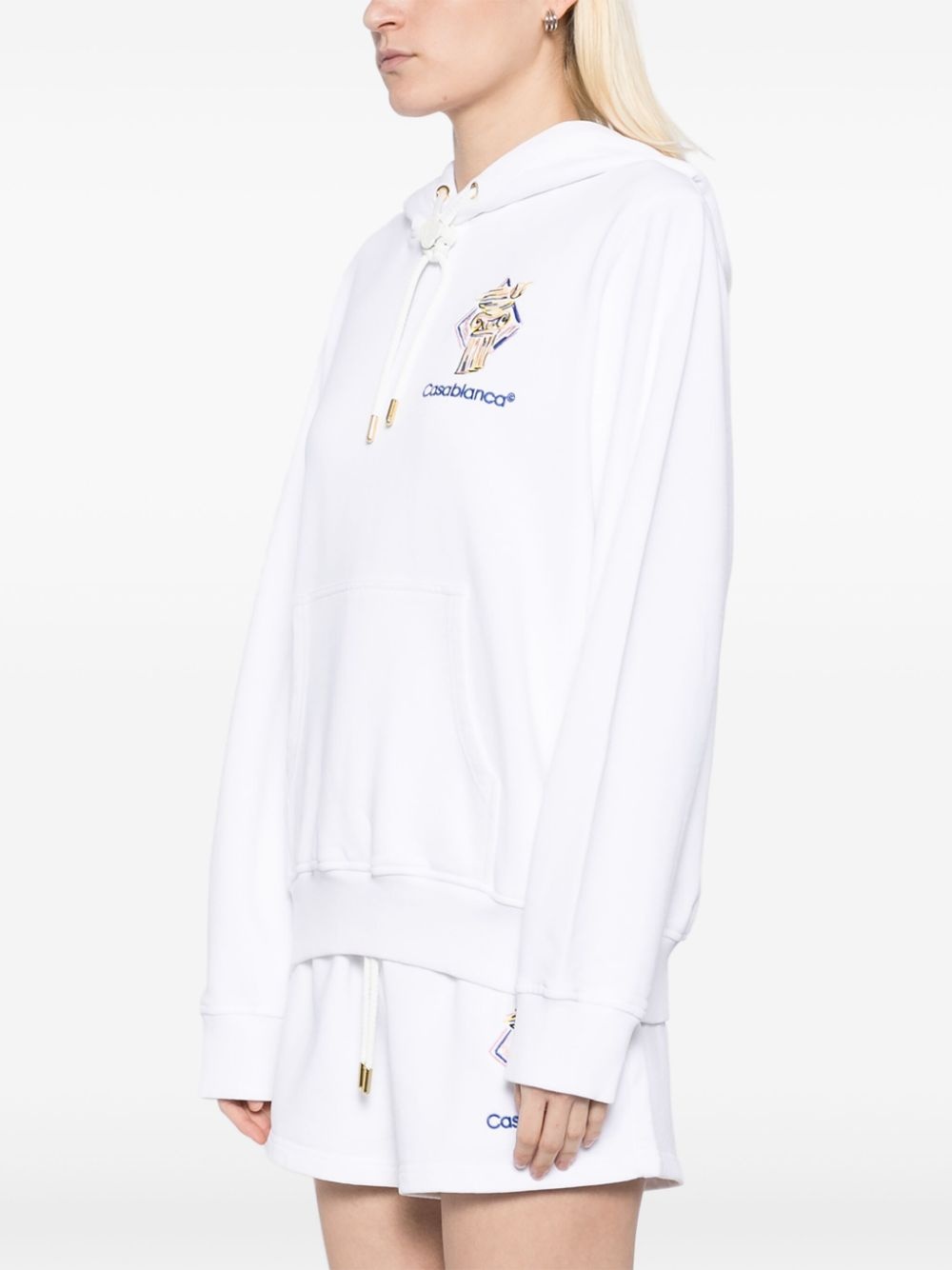 embroidered logo hoodie - 3