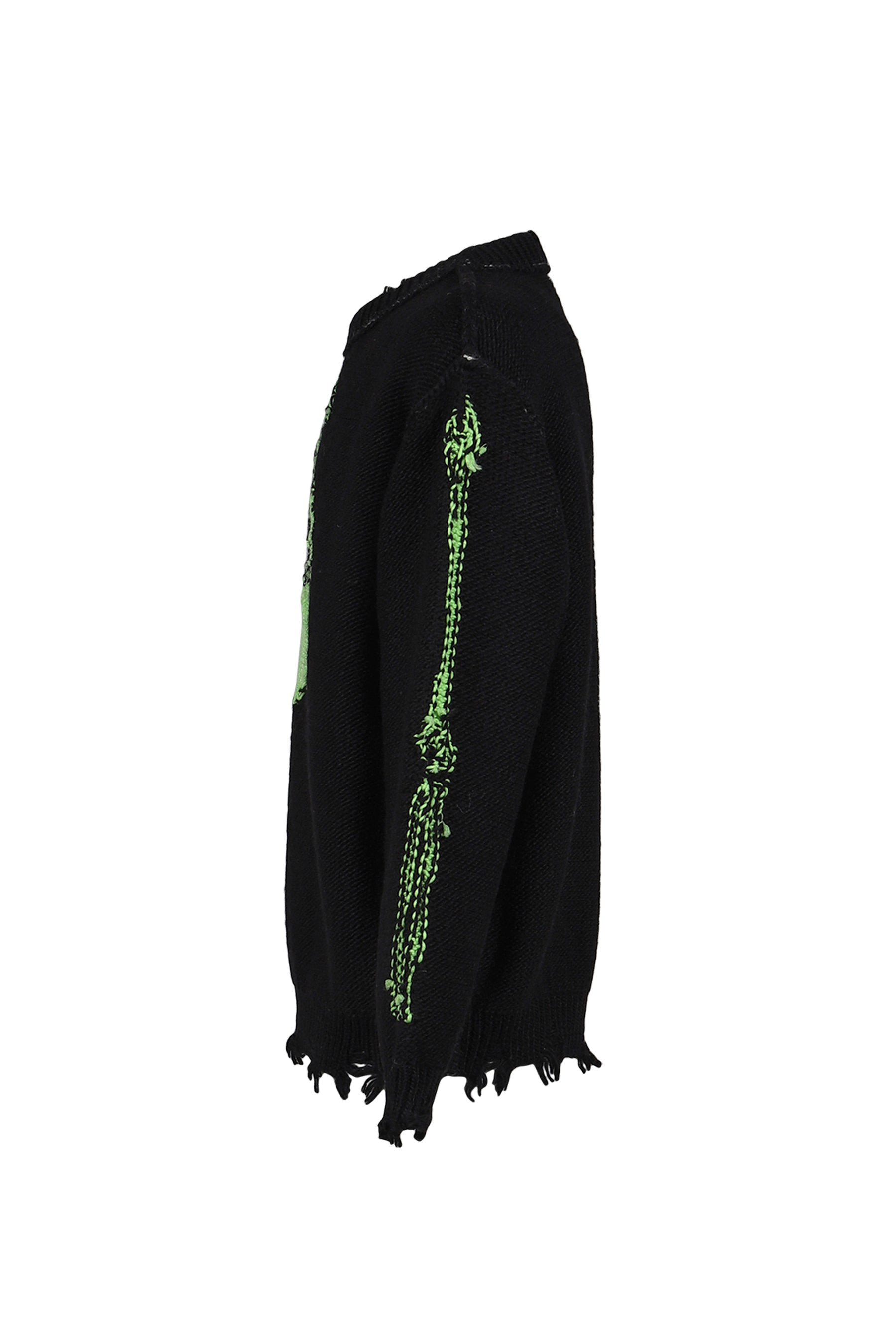 GLOW-IN-THE-DARK SKULL KNIT PULLOVER / BLK - 7