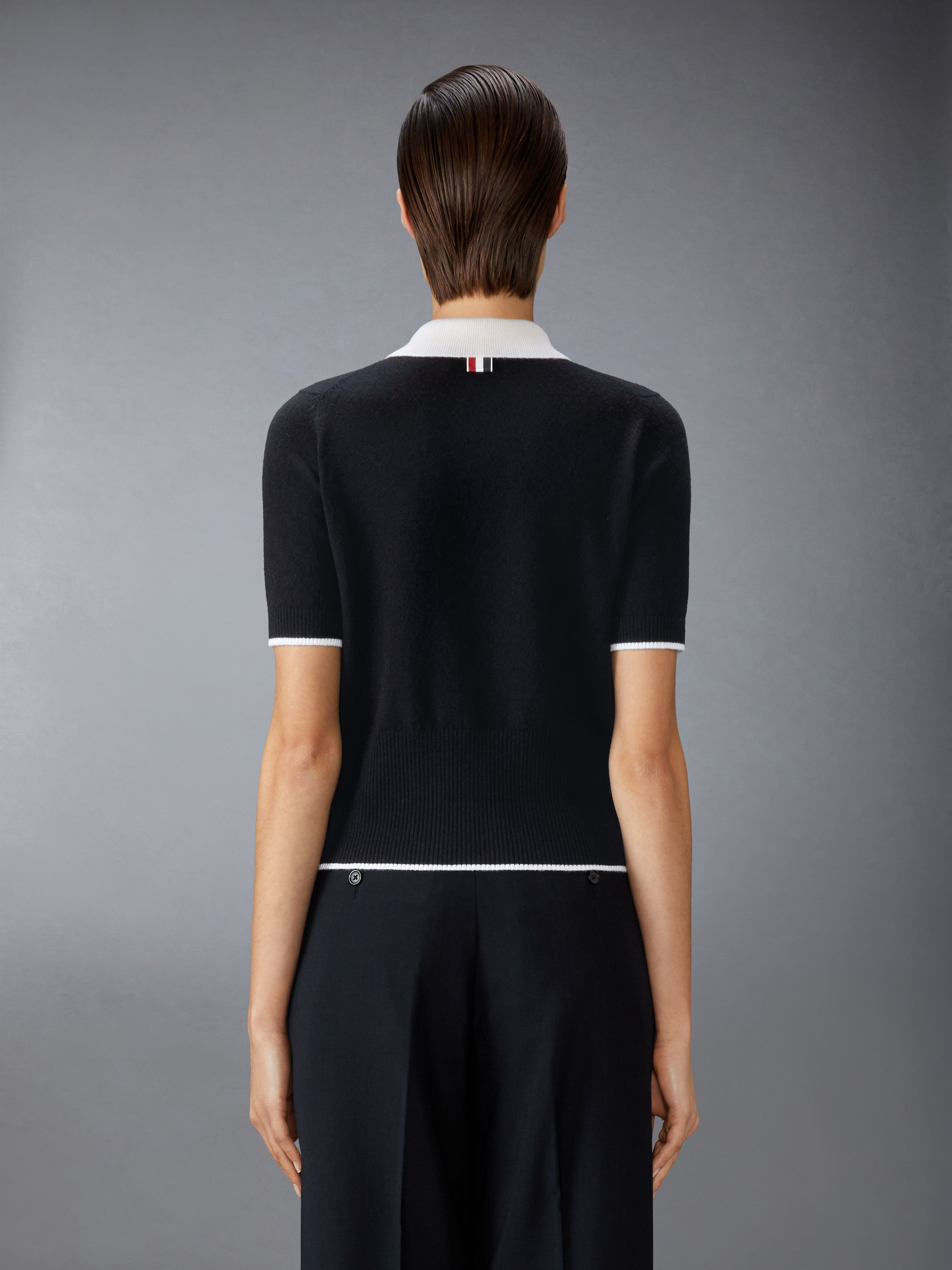 JERSEY STITCH CASHMERE POLO - 3