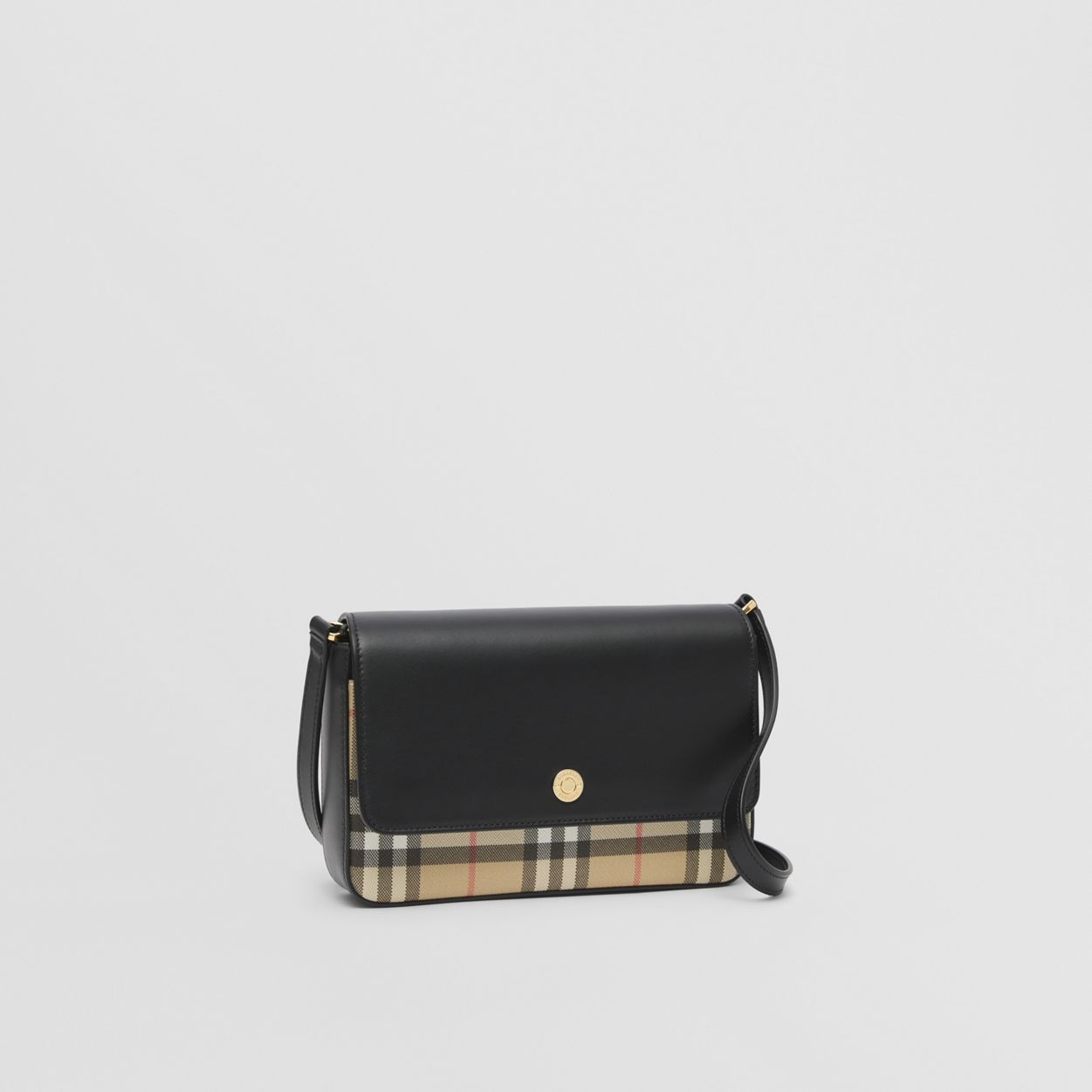 Vintage Check and Leather Penny Bag - 7