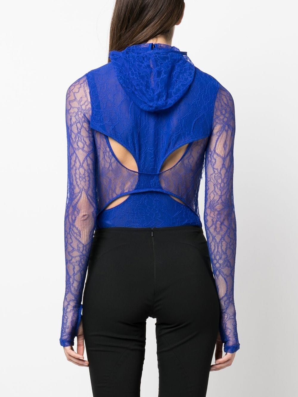 sheer lace masked bodysuit - 4