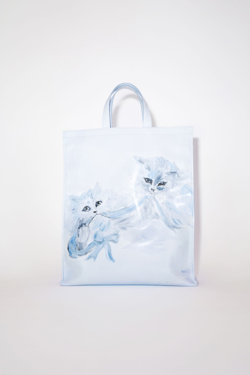 Printed logo tote bag - White/grey 1