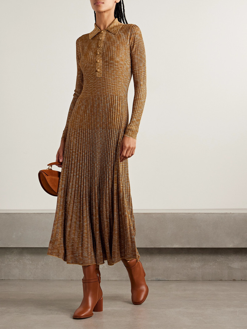 Zimmermann Mouline Pleated Knitted Midi Dress outlook