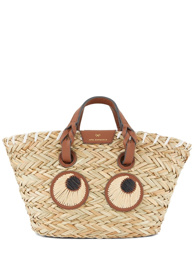Small Paper Eyes basket tote bag - 1