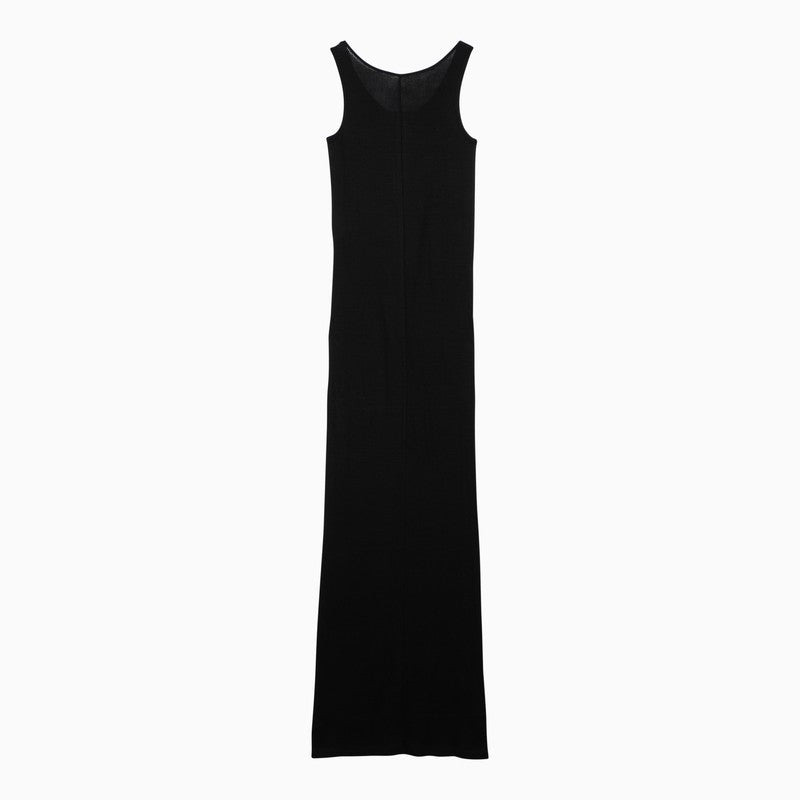 Ami Paris Black Cotton Long Dress With Buttons Women - 2