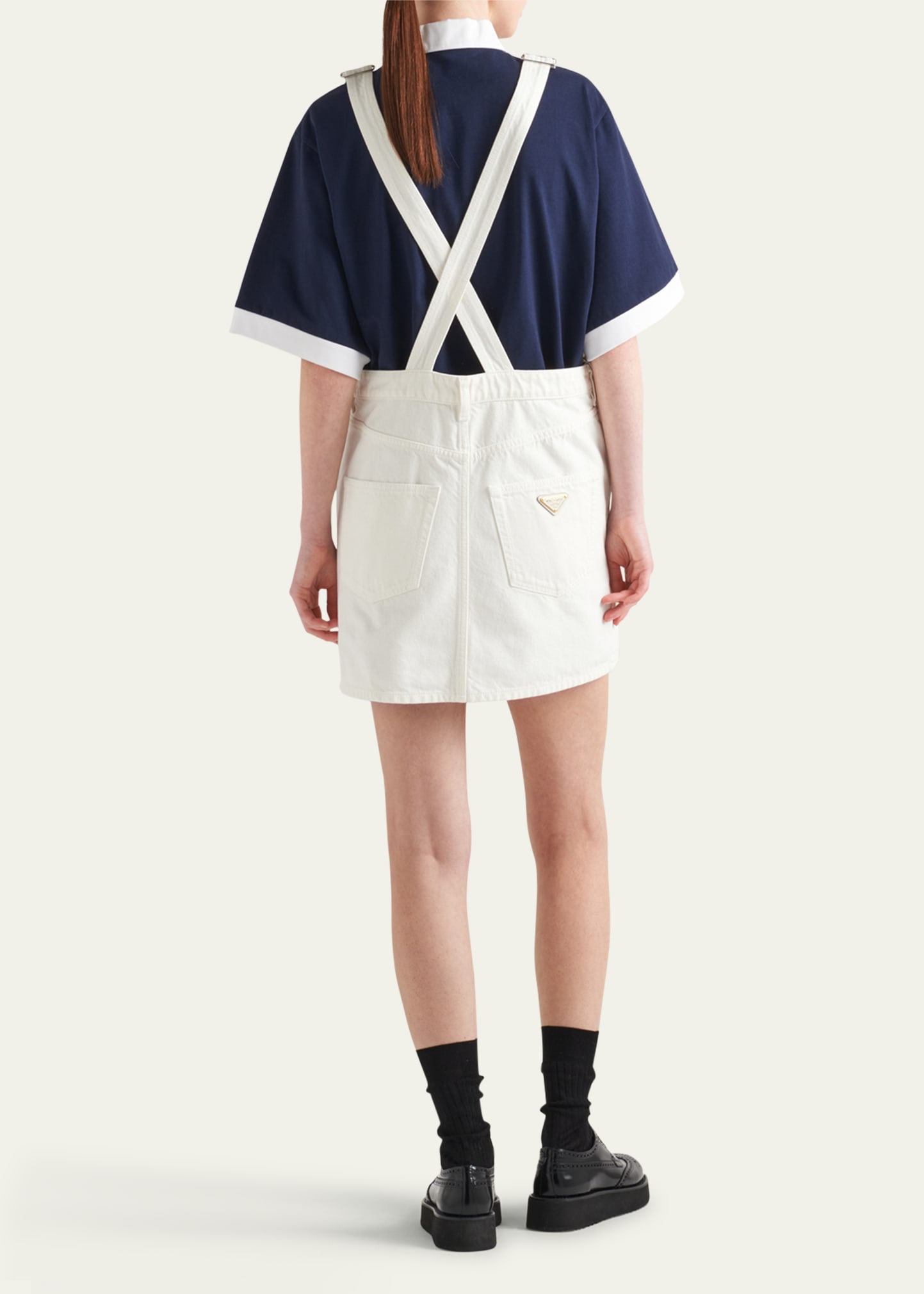 Mini Denim Overalls Dress - 3