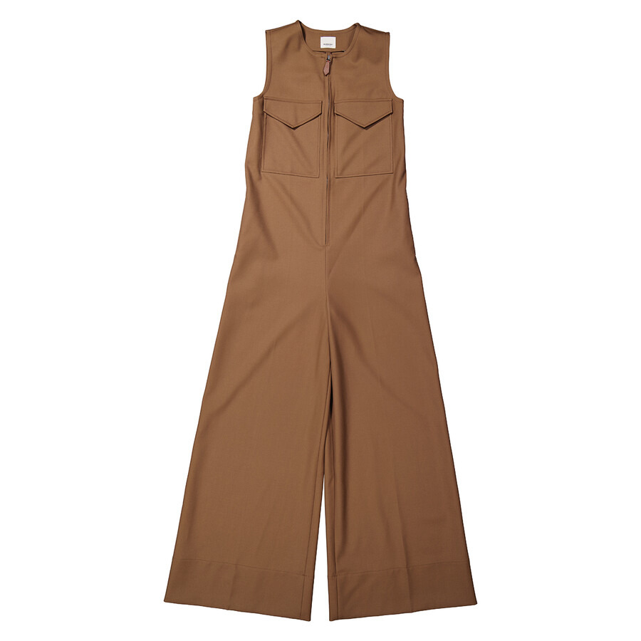 Burberry Ladies Warm Walnut Neave Wool Jumpsuit - 2