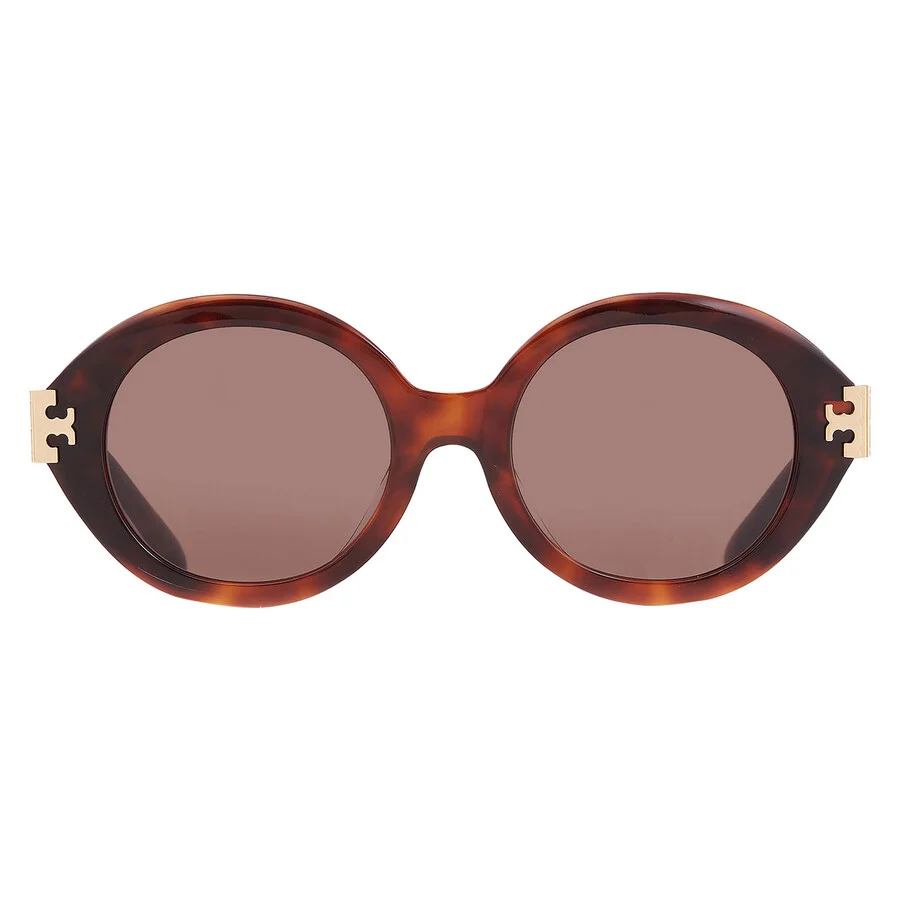 Tory Burch Dark Brown Oval Ladies Sunglasses TY7210U 201173 52 - 1