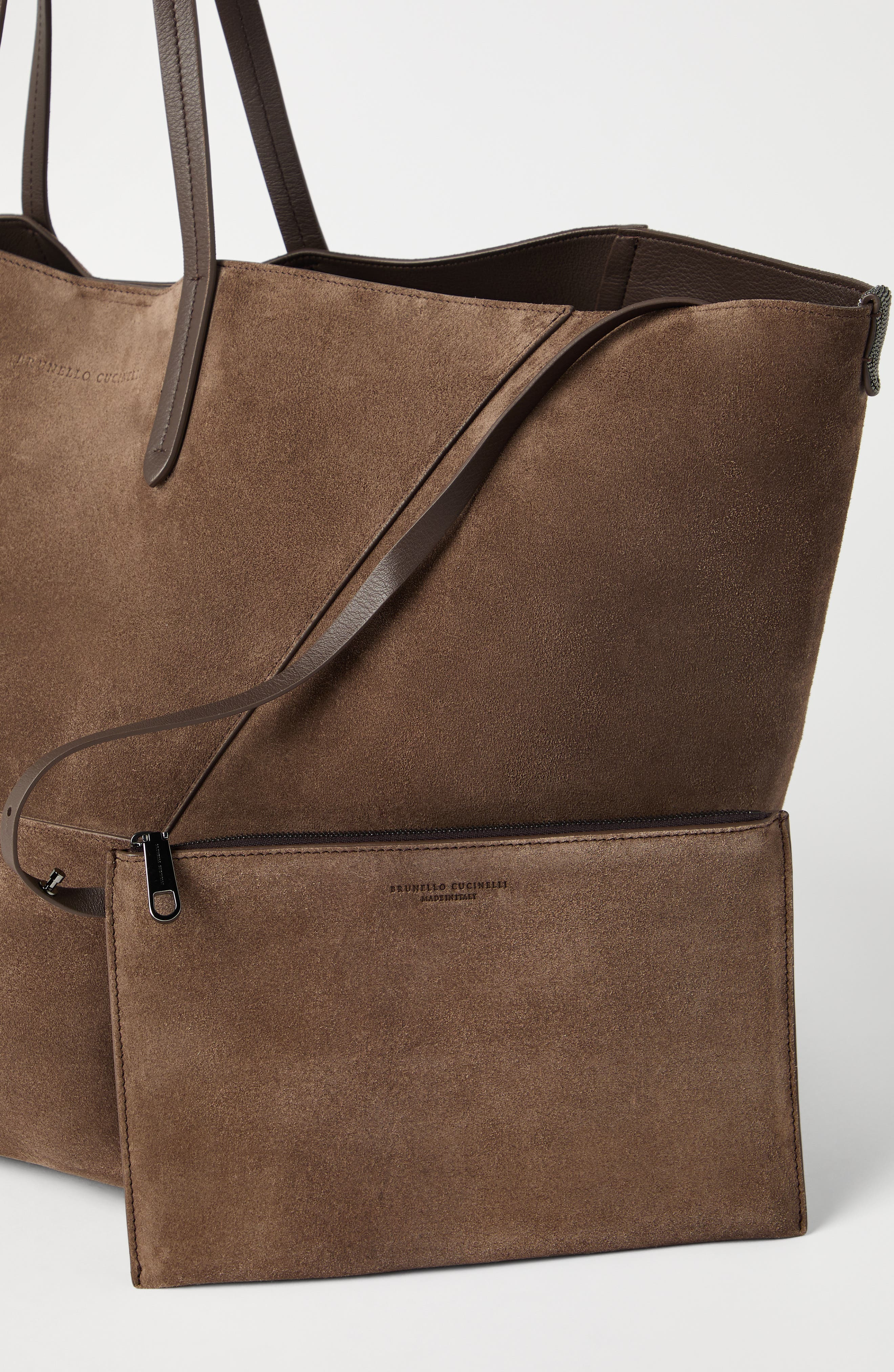 Brunello Cucinelli Suede large BC Duo bag in Bark at Nordstrom - 6