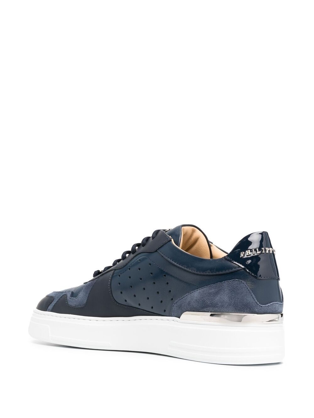 panelled low-top sneakers - 3