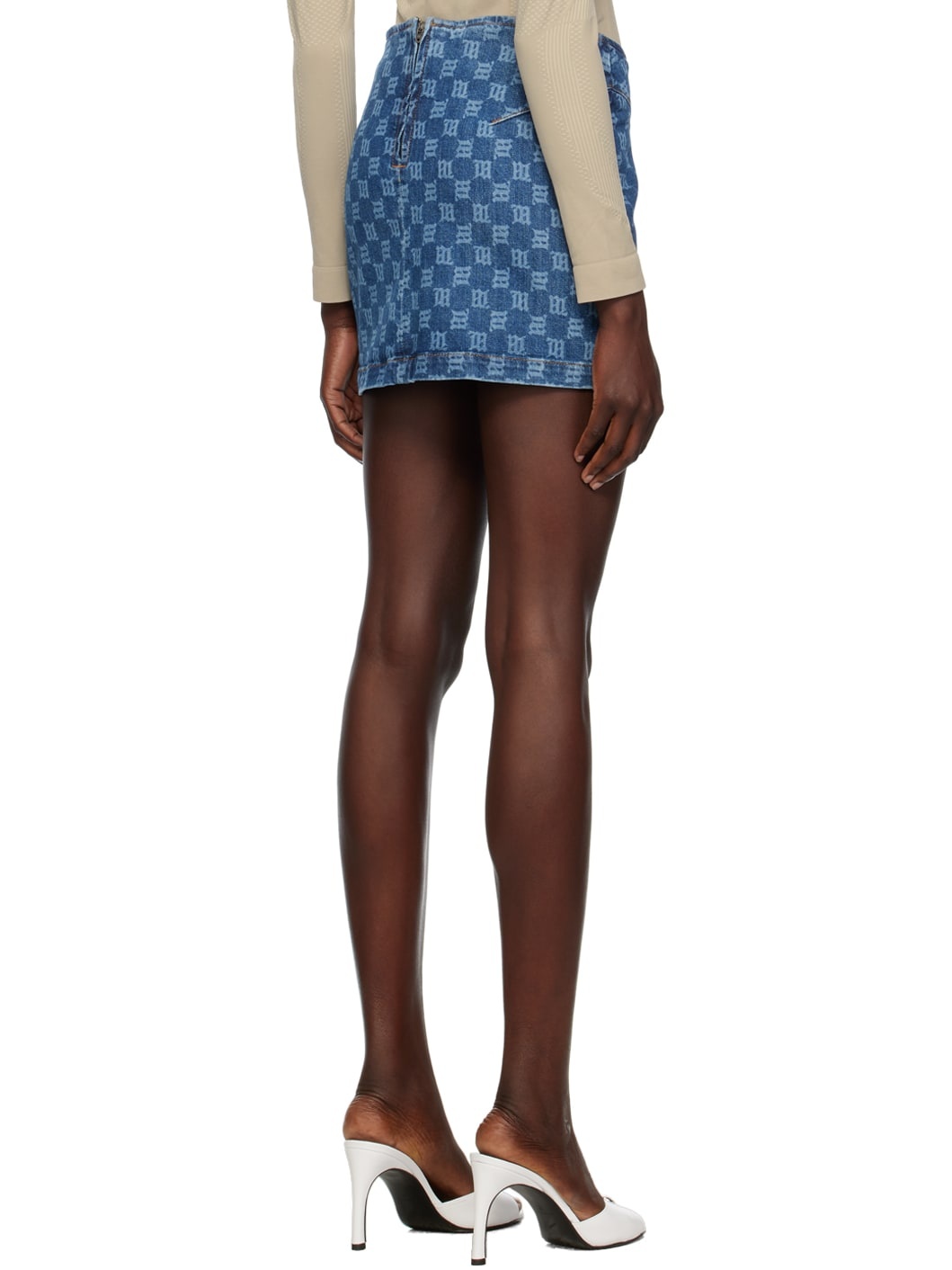 Blue Monogram Denim Miniskirt - 3