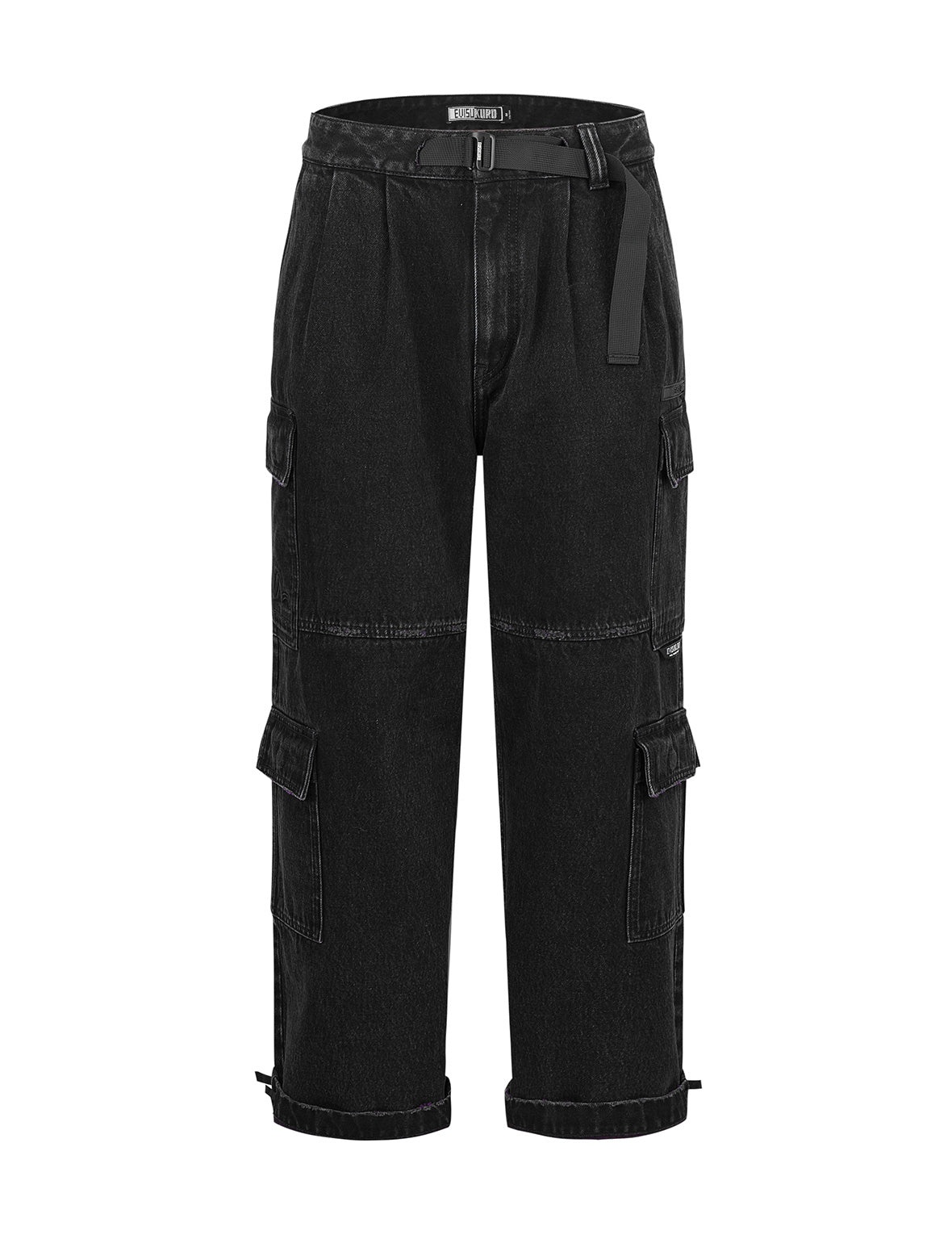 Two Tone Distressed Oversized Cargo Pants - 12