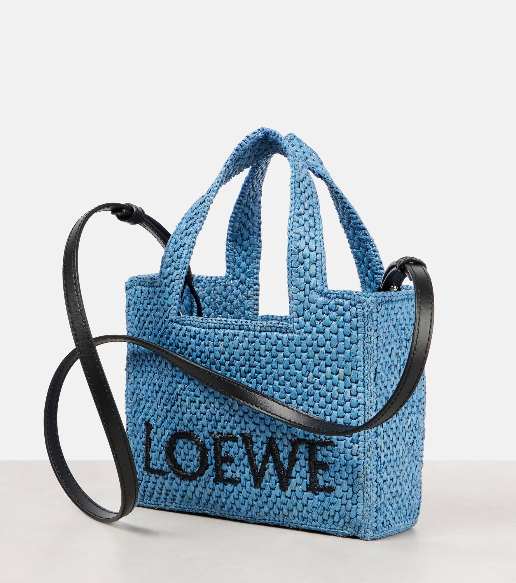 Paula's Ibiza Mini logo raffia shopper - 6