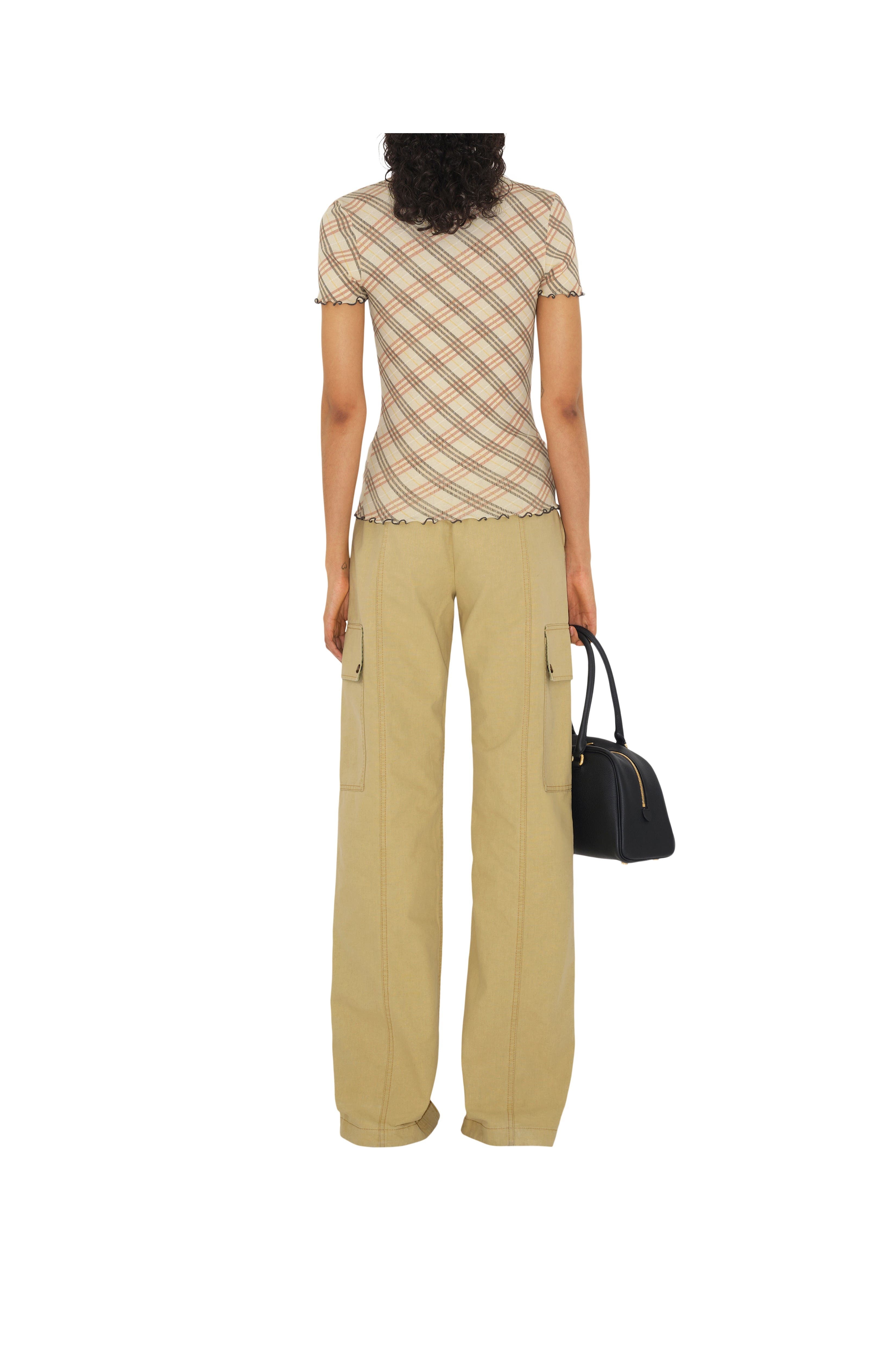 burberry Check Stretch Cotton T-shirt in Teacup at Nordstrom - 4