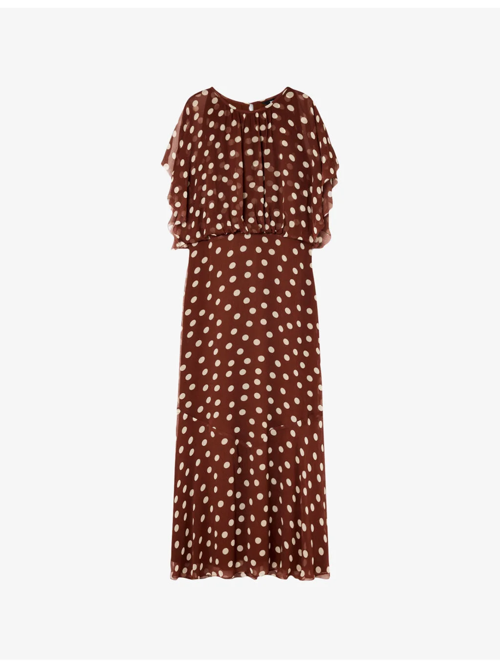 Polka-Dot Cinched-Waist Woven Midi Dress - 1