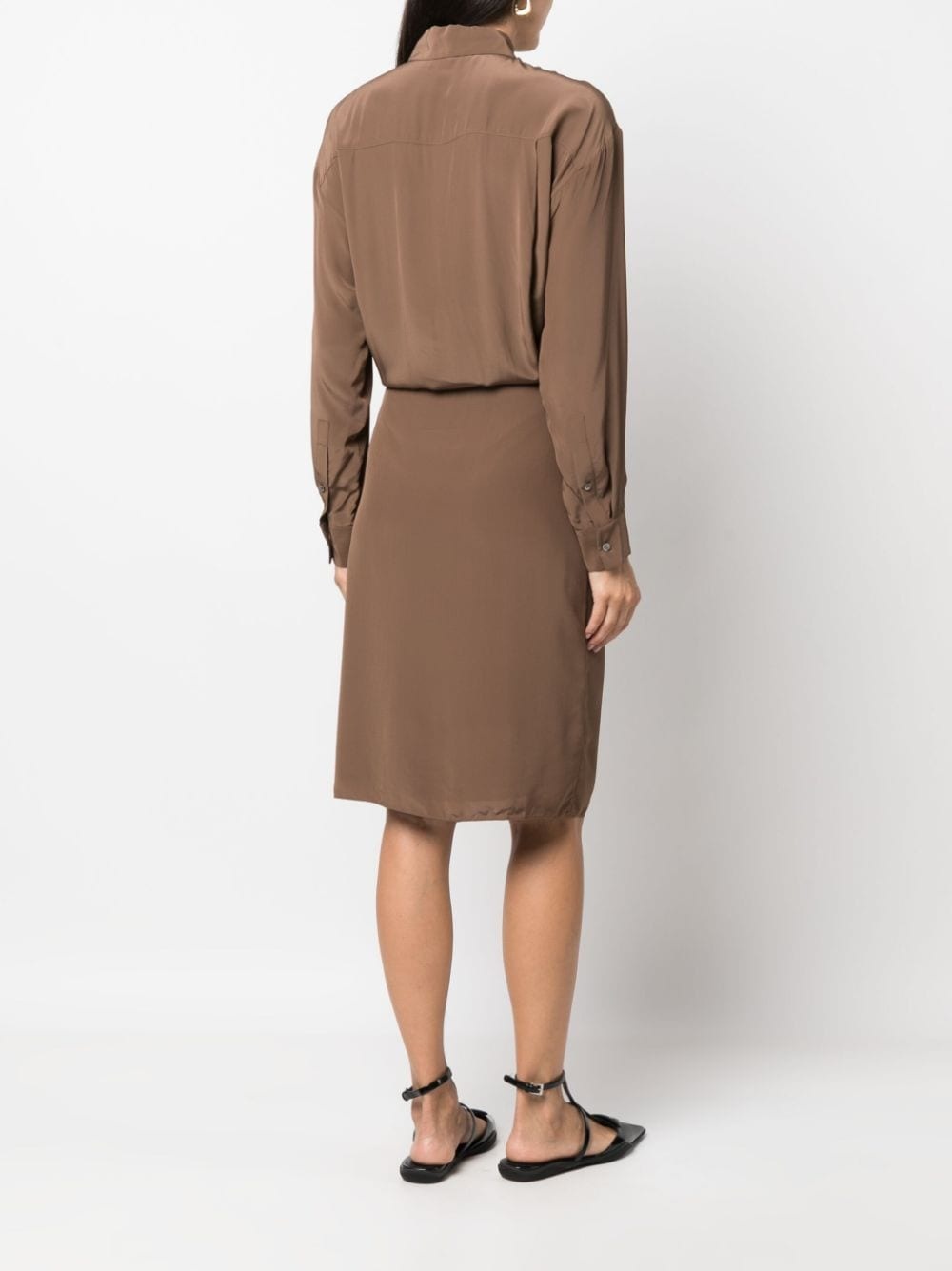 Sarong draped shirtdress - 4