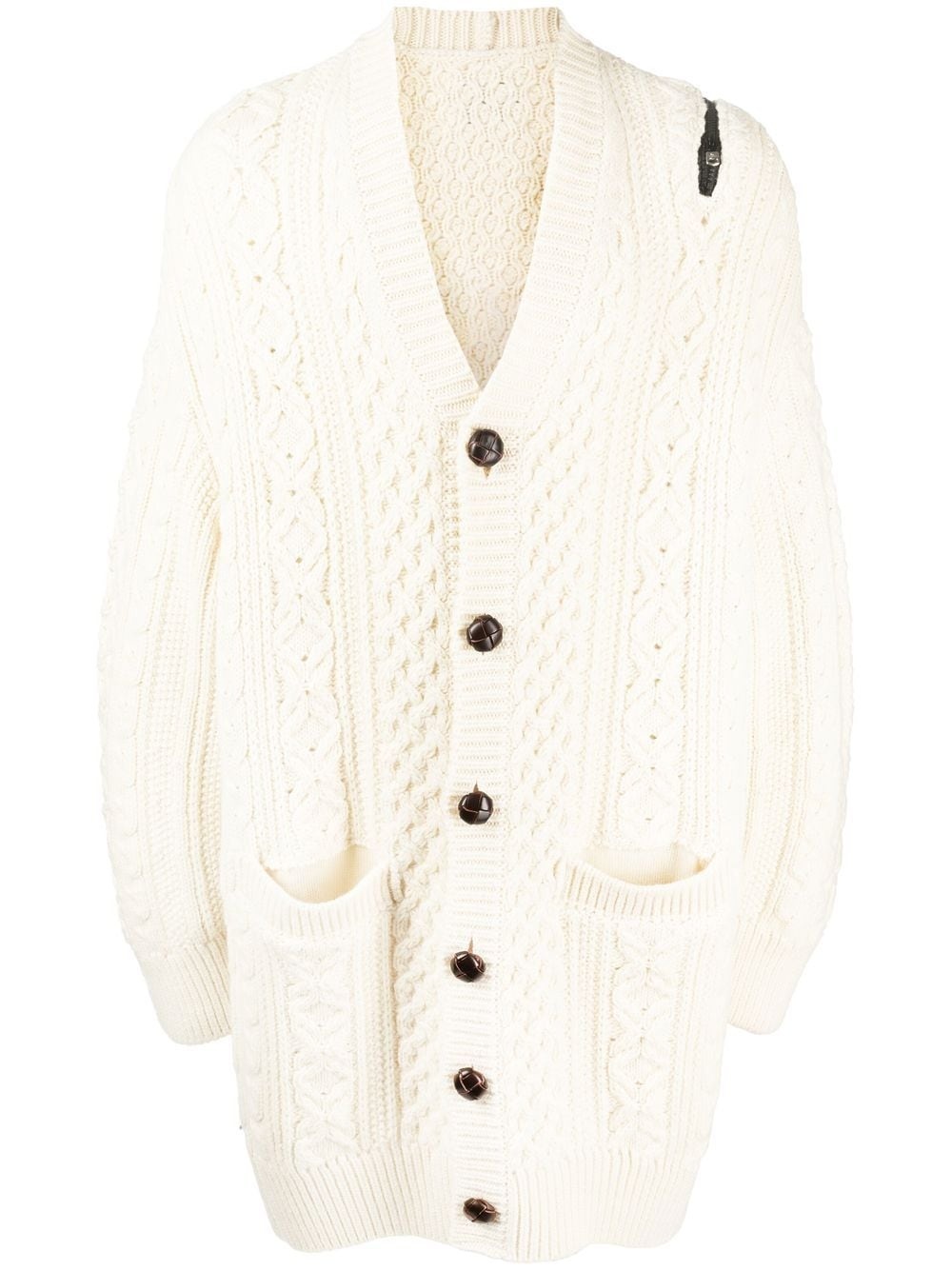 TAKAHIROMIYASHITA TheSoloist. zip-detail Aran-knit cardigan ...