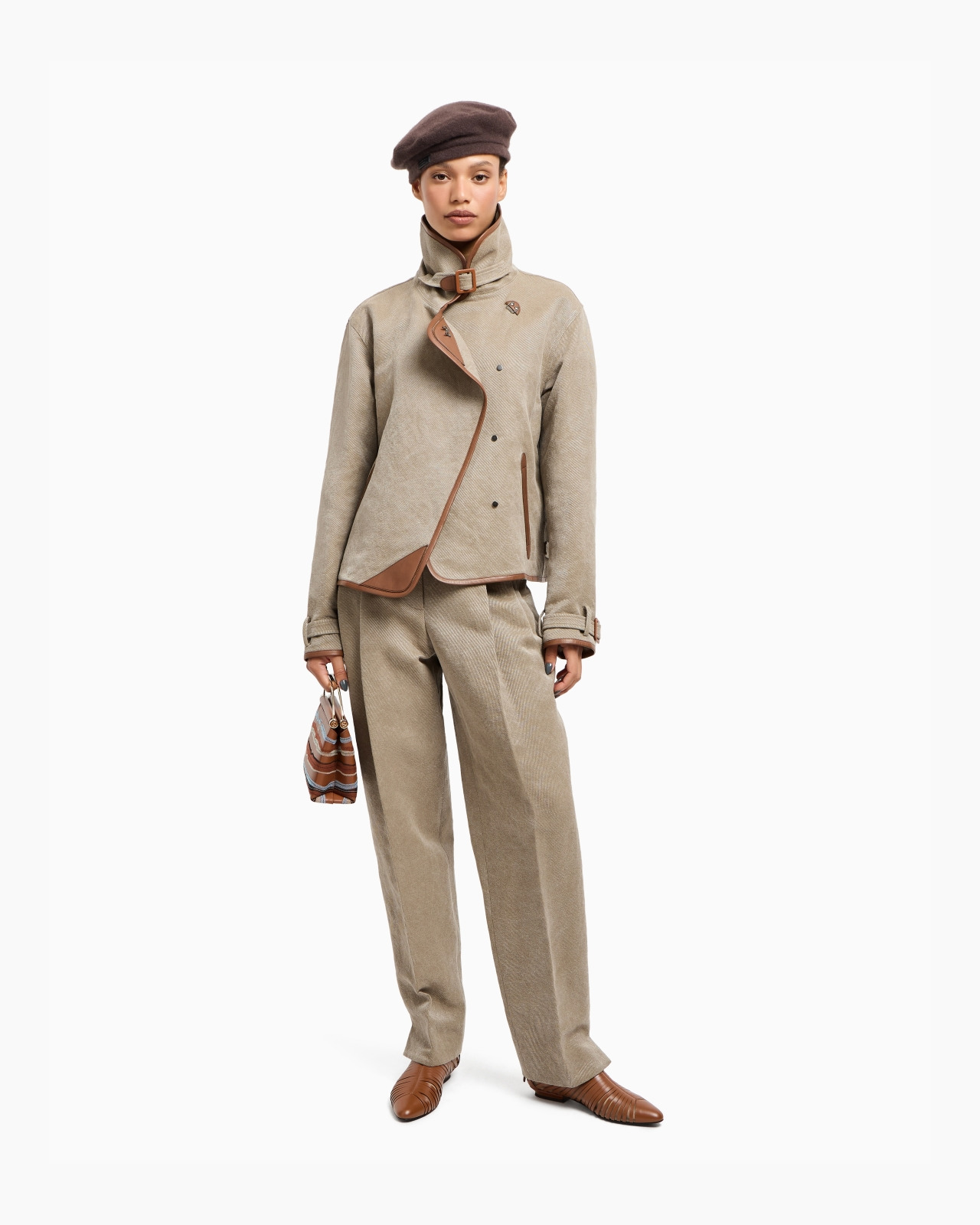 HEMP, VISCOSE AND COTTON CAVALRY PEA COAT - 2