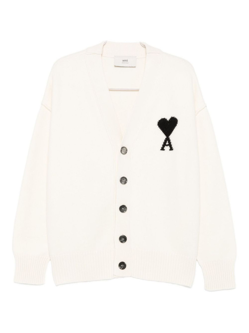 Ami de Coeur monogram wool cardigan 1