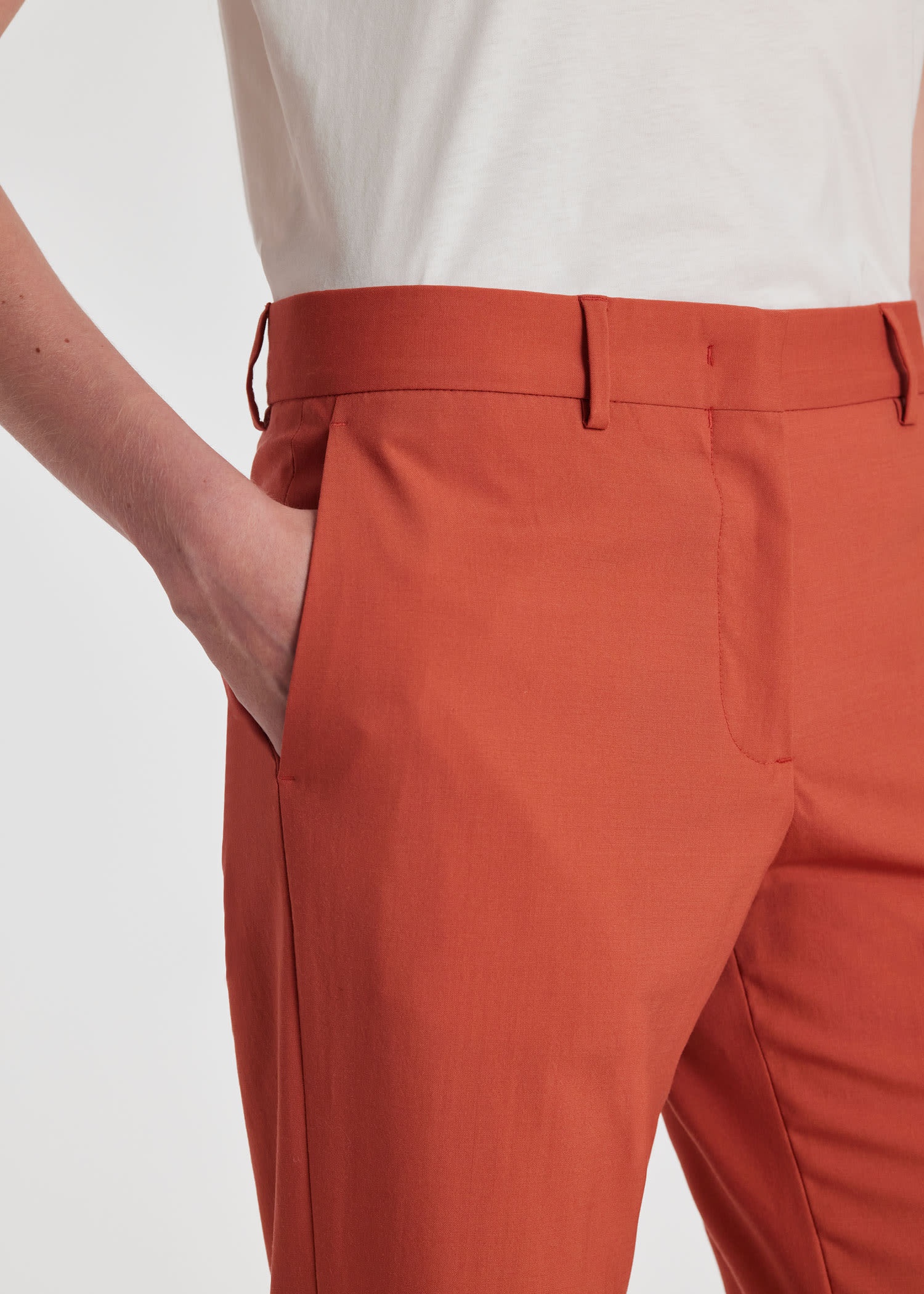 Coral Wool Slim-Fit Trousers - 6