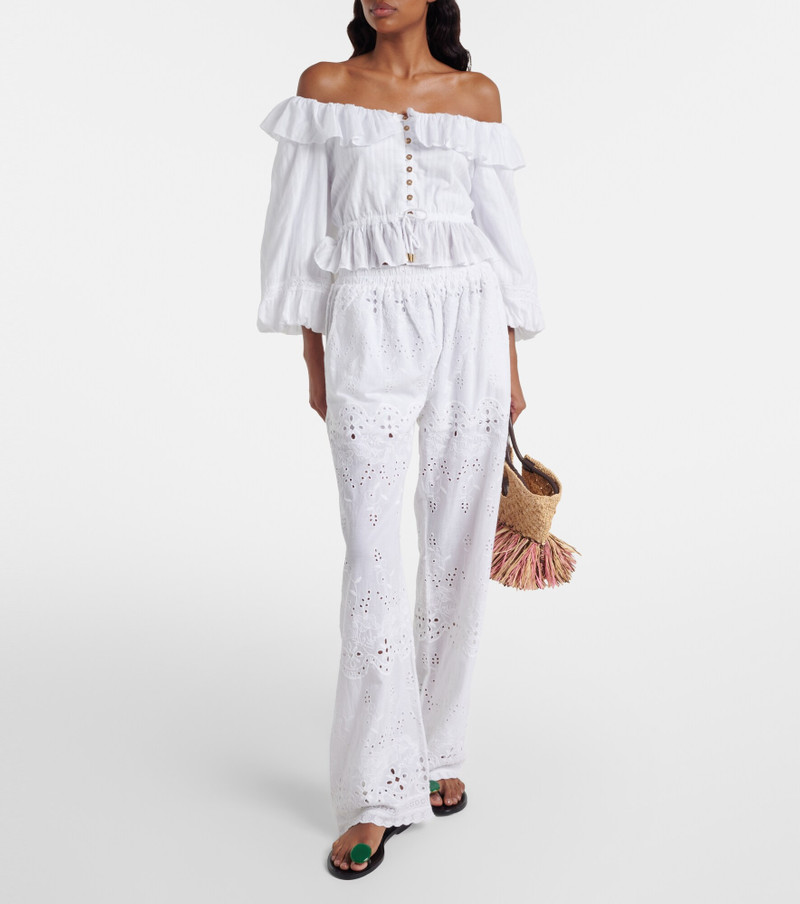 MELISSA ODABASH Corrine off-shoulder cotton poplin blouse outlook