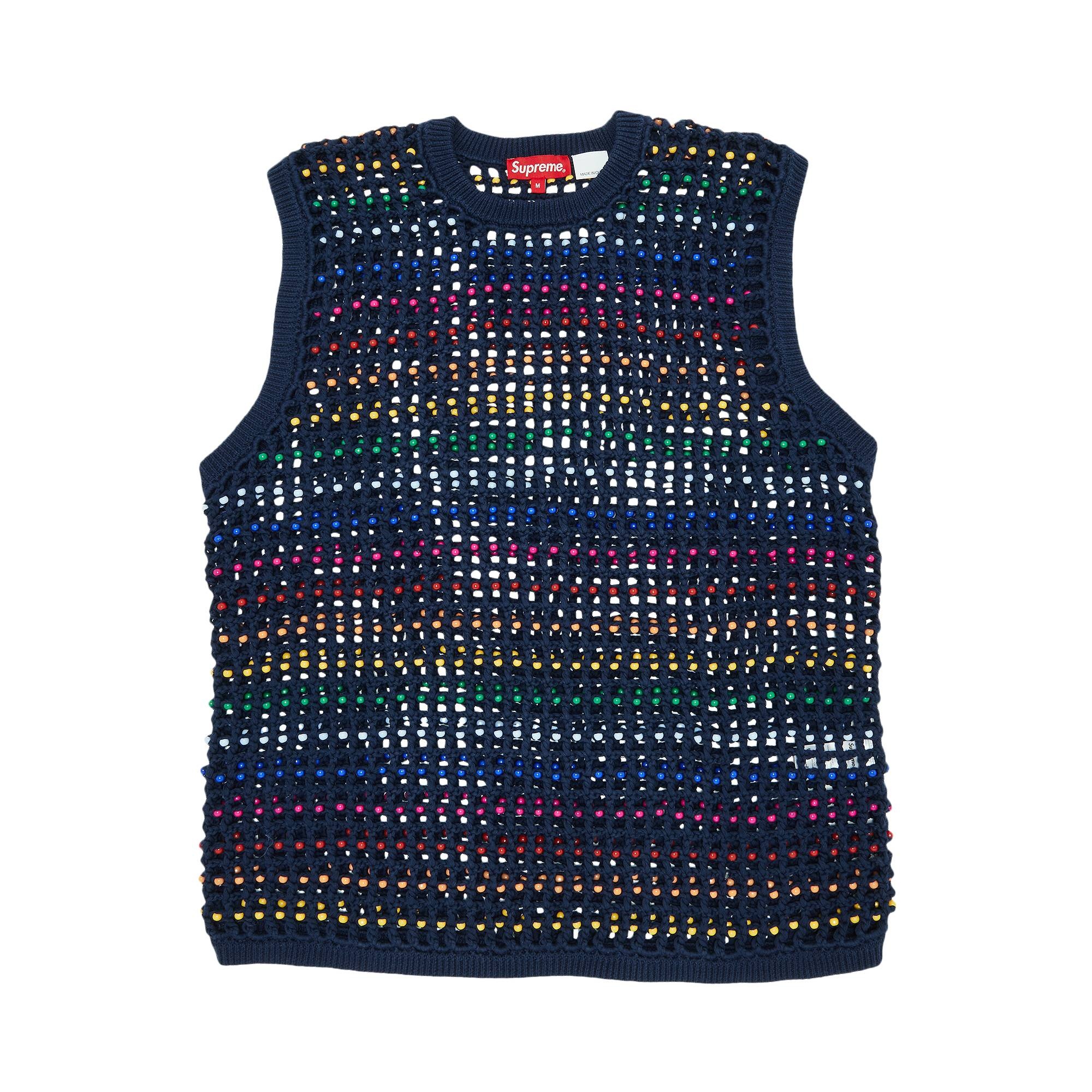 Supreme Beaded Sweater Vest 'Navy' - 1
