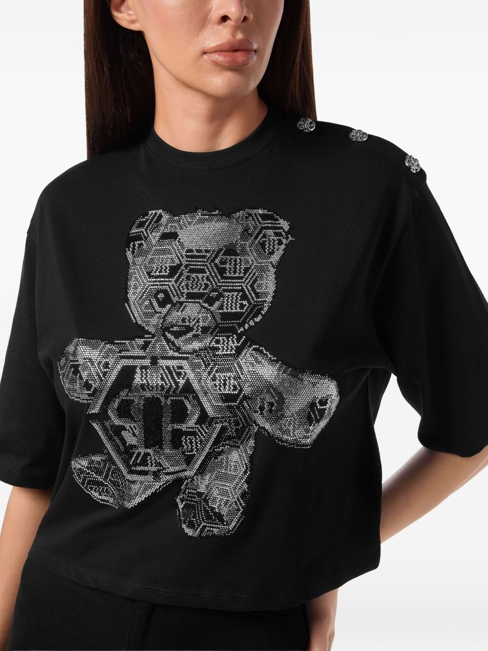 crystal-embellished t-shirt - 4