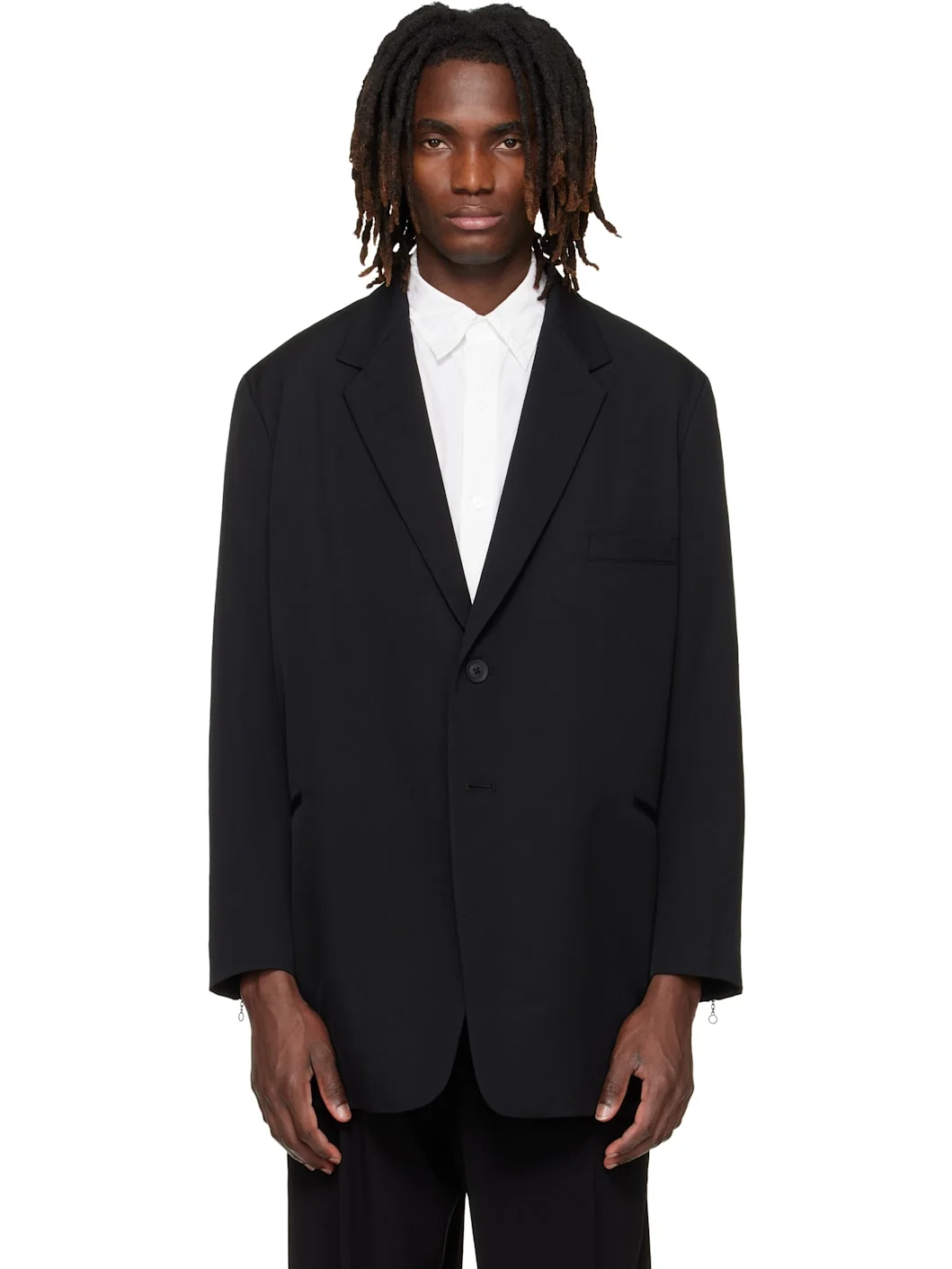 Black Double Button Blazer - 1