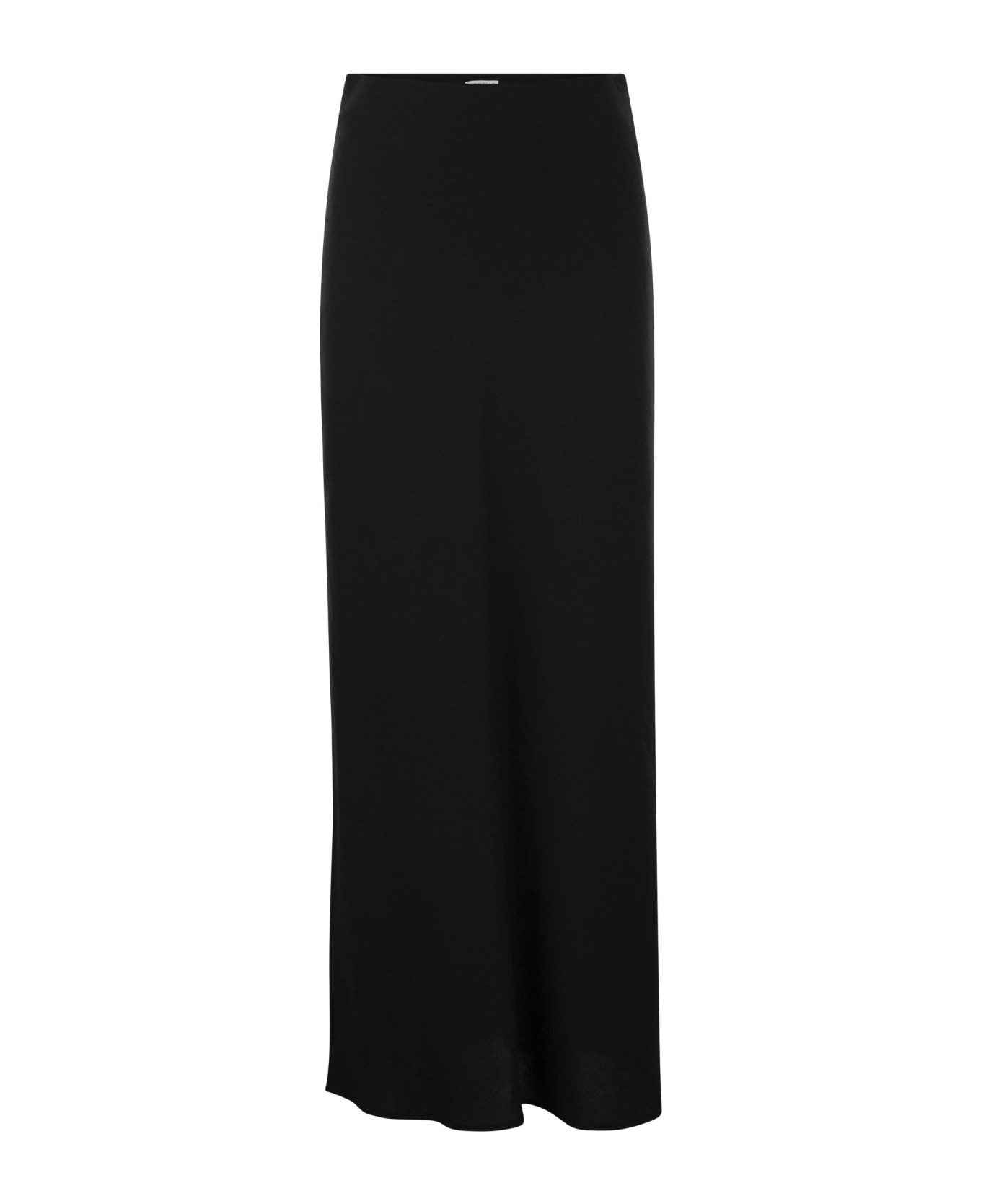 Viscose And Linen Long Pencil Skirt - 1