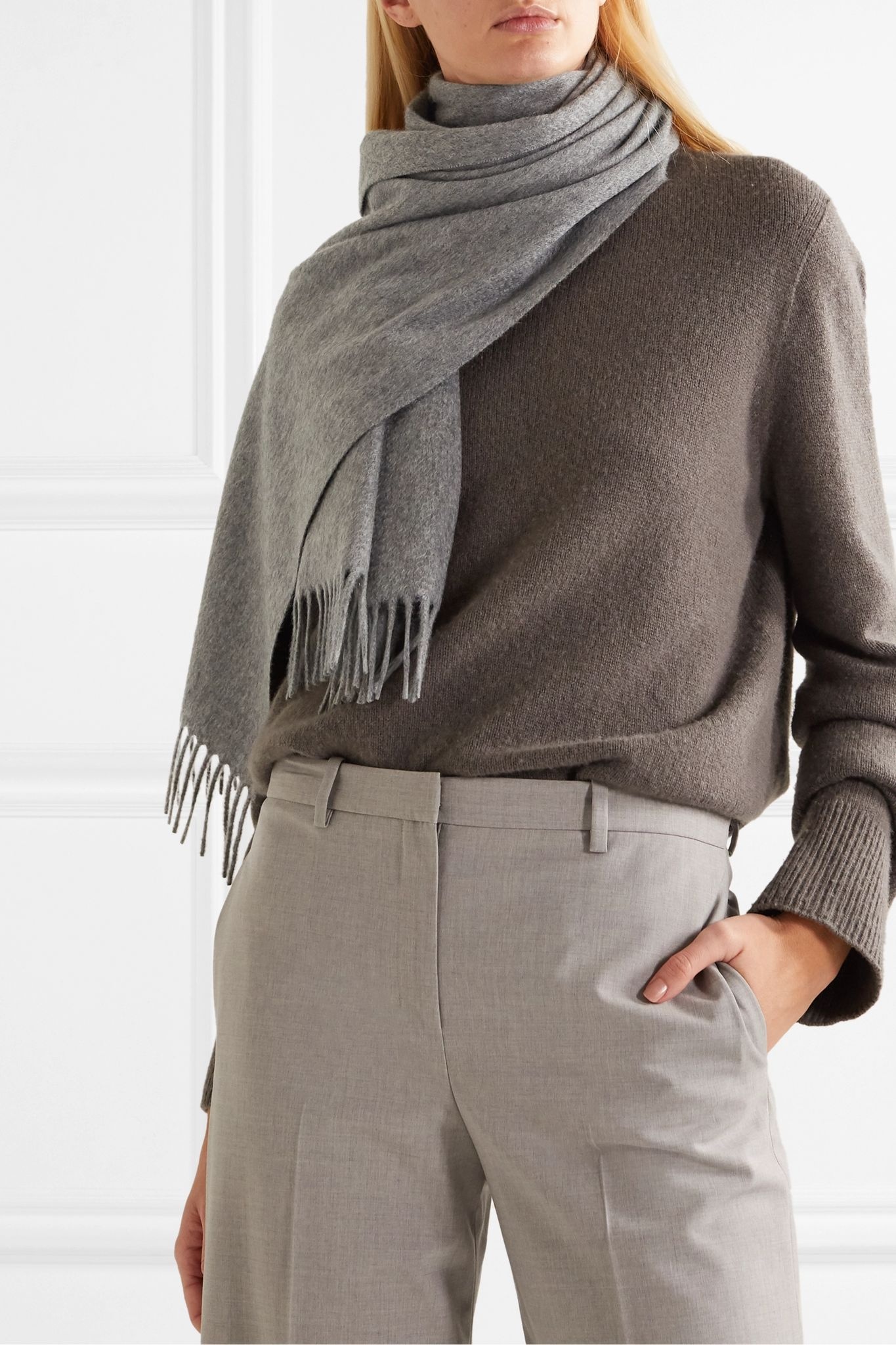 Sciarpa fringed cashmere scarf - 2