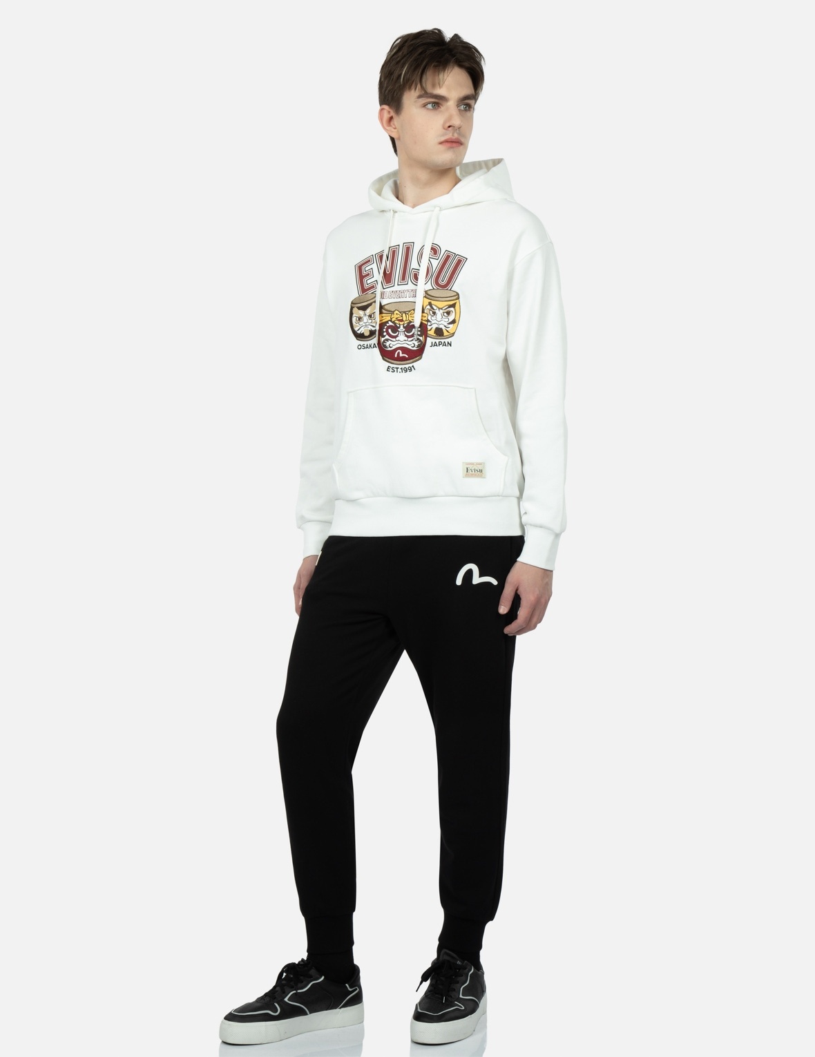 TAIKO DARUMA PRINT HOODED SWEATSHIRT - 3