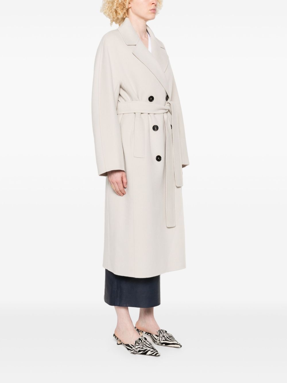 virgin wool double-breasted coat - 3