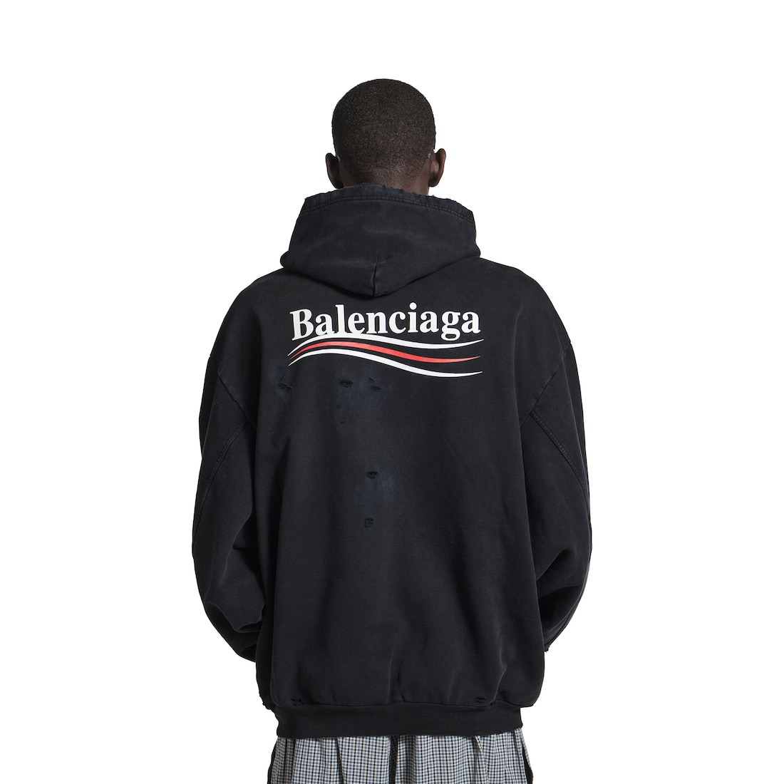 Men's Political Campaign Layered Hoodie in Black - 6