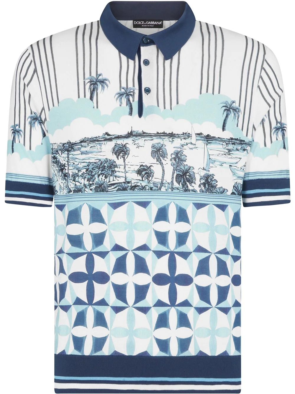 Majolica-print polo shirt - 1