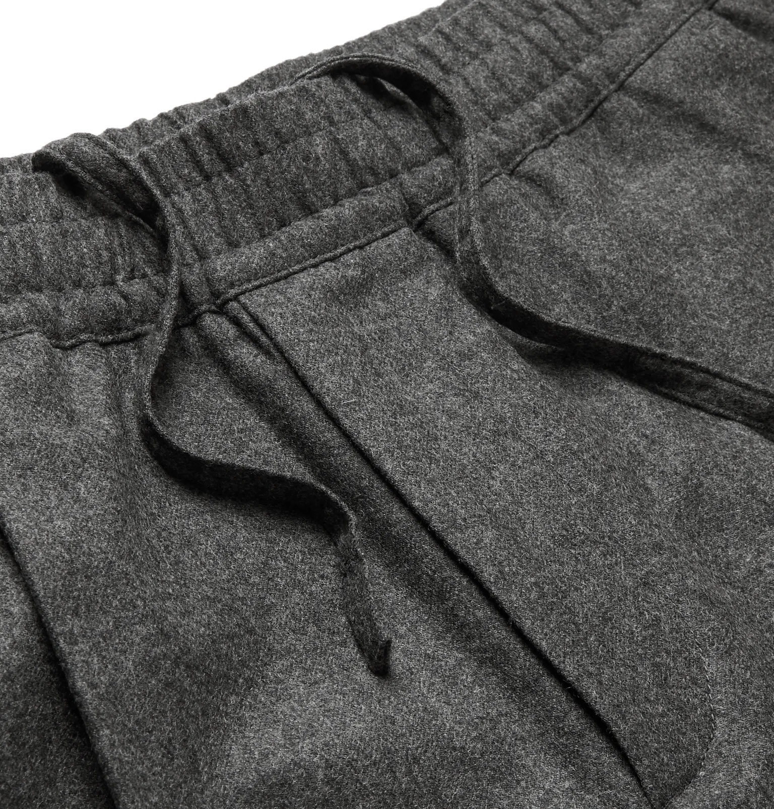 Tapered Mélange Wool and Cashmere-Blend Drawstring Trousers - 3