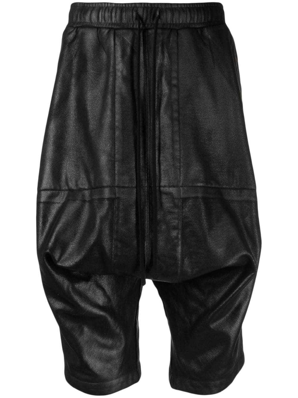 bonded-seam drawstring drop-crotch shorts - 1