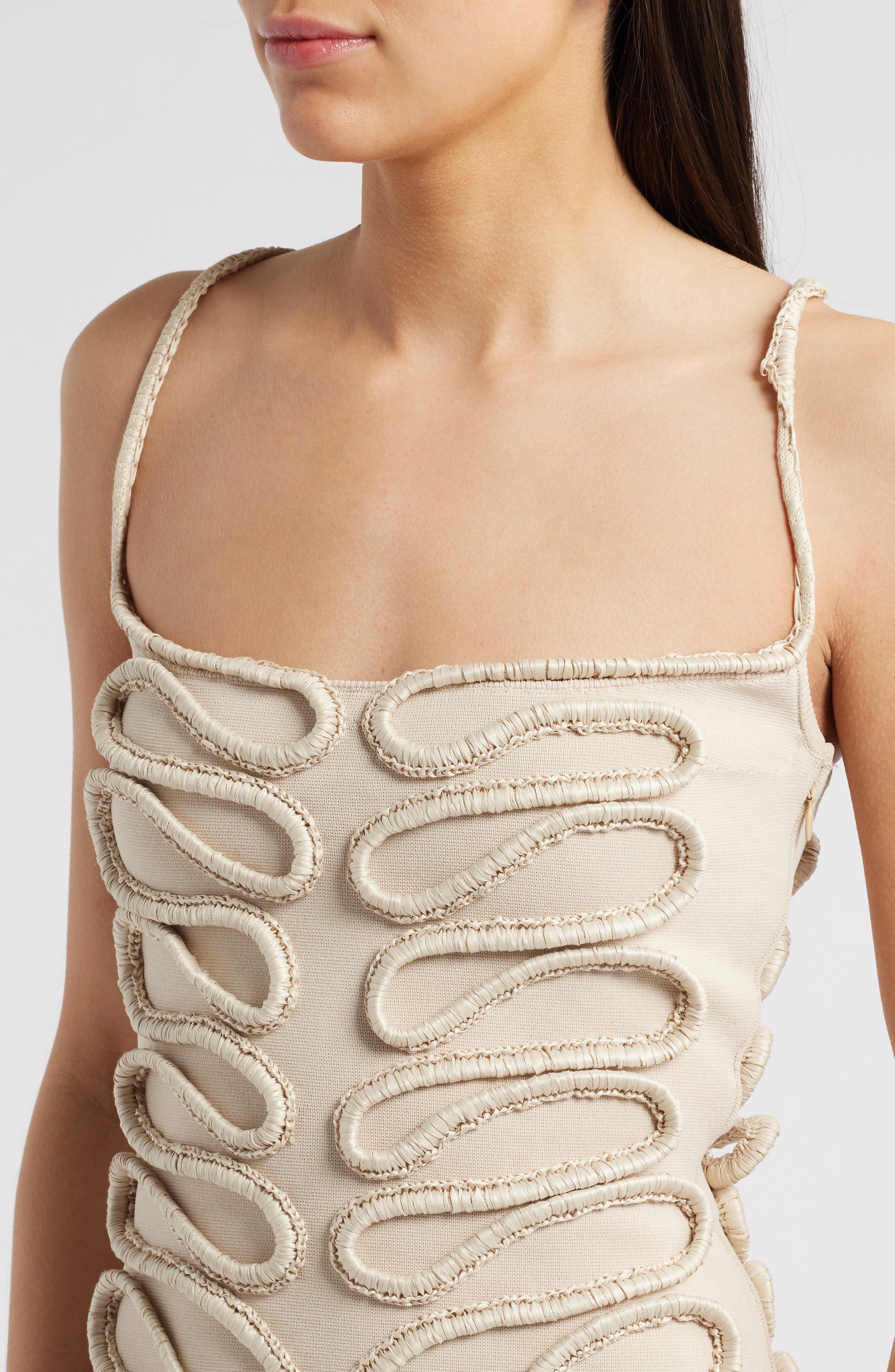 Cult Gaia Aimee Soutache Detail Knit Minidress in Beach at Nordstrom - 4